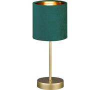 Subzonal-Aura Lampe De Table Élégante Au Design Classique Avec Interrupteur À Cordon, 1 Douille E14, Métal Doré Et Abat-Jour En Velours Turquoise, Hauteur : 34 Cm