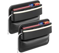 Subzonal-Auto Seat Gap Organisateur, 2pcs Boîte Rangement Siège D'auto,Boîte De Rangement En Cuir Pu Pour Siège D'auto, Pochettes Fendues Pour, Lunettes De Soleil, Cartes Et Clés¿Noir Et Blanc¿