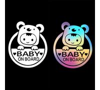 Subzonal-Autocollant Bébé À Bord Pour Miroir Voiture, Siège Auto, Baby On Board, Sticker Vinyle Petits Pieds, Lot De 2