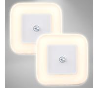 Subzonal-B.K. Licht Lot De 2 Veilleuses Led, Lampe De Nuit Avec Détecteur De Mouvement, Pour Chambre D'enfant, Cuisine, Toilette, Entrée, Escalier, Couloir, Blanc