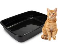 Subzonal-Bac À Litière Pour Grand Chat, Maison De Toilette, Nettoyage Facile, En Plastique, L 64,5 X W 49,5 X H 14,5 Cm, Noir
