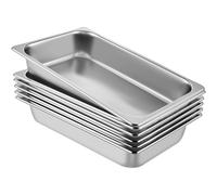 Subzonal-Bac Inox Alimentaire Lot De 6 Plats À Four En Acier Inoxydable 13l Épaisseur 0,8mm Bac Poli Rectangulaire Effet Miroir Aliments Chauds Et Froids Pour Cuisine De Restaurant Gril Gâteaux Tarte