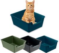 Subzonal-Bac Litiere Pour Chats Avec Bords Hauts, Maison De Toilette, Nettoyage Facile, En Plastique, L 52 X W 41 X H 21 Cm