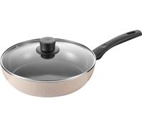 Subzonal-Ballarini Ledro Sauteuse Avec Couvercle, 28 Cm, Aluminium, Compatible Induction, Revêtement Antiadhésif En Céramique, Thermopoint, Fabriquée En Italie, Sable