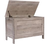 SUBZONAL-Banc de Rangement, Coffre de Rangement avec Charnières de Sécurité, Banquette, 76 cm, Rangement pour Jouet Enfant, Solide, Stable, Coffre à Jouets, Montage Facile, Grège EBG75CW01G1