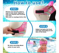 Subzonal-Bandeau De Natation Enfant, Bandeau Élastique Avec Avec Bouchons D'oreille De Protection Pour La Natation Et Autres Sports Nautiques (Rose Bonbon, L)