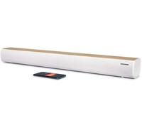 SUBZONAL-Barre de Son Bluetooth 5.0 200W ¿ Design Blanc & Bois ¿ USB, Optique, AUX, Fixation Murale ¿ 86 cm- télécommande- SB401BT