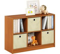 Subzonal-Basic Bibliothèque 3x2 Avec Bacs, Cerisier, Bois Dense, Cerise Clair/Ivoire, One Size