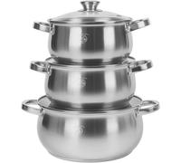 Subzonal-Batterie De Cuisine Inox 6 Pièces ¿ Casseroles & Poêles Avec Couvercles En Verre ¿ Tous Feux ¿ Acier Inoxydable Durable (6 Pcs)