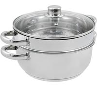 Subzonal-Baumalu - Combiné Vapeur 2 Corps - Acier Inoxydable - Tous Feux Dont Induction - Cuiseur Composé D'un Faitout, Compartiment Perforé Et Couvercle En Verre - Poignées Fixes - Ø24cm