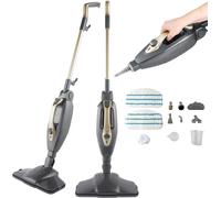SUBZONAL-BEL01732TTVDE, Titanium 14 en 1 Steam Cleaner Mop-Multipurpose Handheld Steamer, 350ml, Flexi Hinge, Chemical-Free, Window Cleaner, Extra Nozzles and Mop Pads Included, 1300W, Seize If Grey