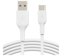 SUBZONAL-Belkin BoostCharge câble USB-C, câble de recharge USB-C vers USB-A, câble USB Type-C, cable USB C pour iPhone 16, iPhone 15, Samsung Galaxy S24, S23, iPad Pro, Google Pixel, etc., 1 m, blanc