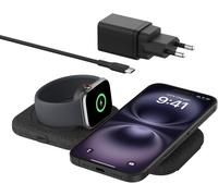 Subzonal-Belkin Boostcharge Pro Station De Recharge Aimantée 2-En-1 Portable (Chargeur Qi2 Compatible Magsafe, Pliable, Chargeur Sans Fil Certifié, Pour Iphone 16, Apple Watch Series 10, Airpods)