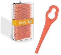 SUBZONAL-BEOS 100 x Lames pour Coupe-Herbes Einhell, Bosch, CMI - Lames en Plastique compatibles avec Les Coupe-Herbes Einhell GE-CT 18 LI, GE-CT 18 LI Kit, Bosch ART26 Accutrim, CMI C-ART-10, 8/17