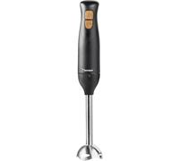 SUBZONAL-Bestron Mixeur plongeant, Mixer plongeur avec 2 niveaux de vitesse et une poignée ergonomique, incluant une fonction turbo à plus de 14.000 tr/min, tige amovible, couleur: noir/bois