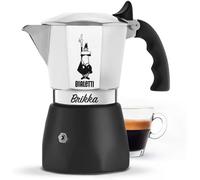 SUBZONAL-Bialetti New Brikka, Moka pot, la seule cafetière capable de faire un expresso crémeux, 2 tasses (100 ml), Aluminium et Noir