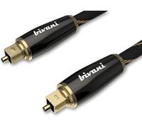 SUBZONAL-Bivani Câble Fibre Toslink Premium de 3 mètres - Fibre Optique S/PDIF HQ - Câble Audio numérique Optique, connecteurs plaqués Or, Alliage de Zinc, Tissu en Nylon - Série Elite - 3M
