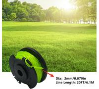 SUBZONAL-Bobine de fil de rechange pour débroussailleuse Ryobi RAC142 36 V, pour débroussailleuse RLT36B33 & RY36LT33A-0, 2 mm x 6,1 m (6 bobines + 1 capuchon)