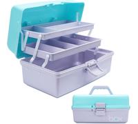 Subzonal-Boîte De Rangement Multifonction À Trois Couches-Boîte À Outils Pliable Pour Loisirs Créatifs, Fournitures De Couture, Boîte À Médicaments, Boîte De Premiers Secours Familiale Avec 2 Plateau