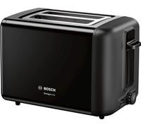 SUBZONAL-Bosch DesignLine TAT3P423DE Grille-pain compact en acier inoxydable avec arrêt automatique et fonction décongélation, parfait pour 2 tranches de toast, fonction lifting, large, 970 W, noir