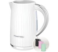 SUBZONAL-Bouilloire électrique (Eau chaude, thé, café, 1,7 L, couvercle à ouverture par pression, bec verseur parfait, filtre amovible et lavable, voyant lumineux, blanc, 2400W) Eden 27360-70