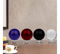 SUBZONAL-Boule en cristal K9 pour photographie et décoration avec support métallique élégant et pochette en microfibre Noir 80 mm