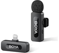 SUBZONAL-BOYA by-V1 Micro sans Fil pour iPhone 7-14, Mini Micro Lightning, 48 kHz/16 Bits, TX 9 h, Suppression du Bruit, Micro Cravate, Mode Muet, Clip 360° sur Micro Podcast pour Enregistrement Vidé