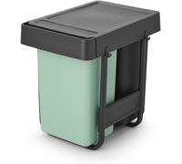 SUBZONAL-Brabantia Poubelle coulissante Sort & Go Poubelle à compartiments 2 x 15 L à installer sous l¿évier de la cuisine Système de tri intégré avec rails coulissants et bacs amovibles Grey &