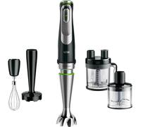SUBZONAL-Braun MultiQuick 9 MQ 9187XLI Mixeur Plongeant - Presse-purée avec technologie Active PowerDrive et 5 accessoires pour hacher, presser, mélanger et piler de la glace, 1200 W, noir/acier inox