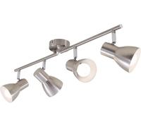 Subzonal-Briloner 2860-042 Plafonnier, Applique, Spots Orientables Et Pivotants, 4x E14, Max. 25 Watt, Rétro, Nickel Mat, 605x80x150mm (Lxlxh), Métal, W