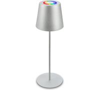 Subzonal-Briloner - Lampe De Table Led Sans Fil Avec Touch, Lumière Colorée Rgb+W, Hauteur Réglable, Chevet/Camping/Outdoor, Accu, 36x10,5 Cm, Argenté