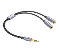 SUBZONAL-Câble Adaptateur 3,5mm Audio Y - Headset Y Splitter, Jack Cable Connector Accessories Clear Sound Quality Earphone Adapter Connector pour Téléphone Ordinateur PC (Black0 (25cm)