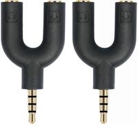 SUBZONAL-Câble adaptateur 35 mm pour téléphone, ordinateur portable TRRS 3,5 mm, casque et microphone, 2 pièces