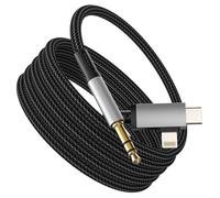 SUBZONAL-Câble adaptateur auxiliaire vers USB C Lightning mâle pour iPhone 17 16 15 14 13 Pro Max (1 m) 3,5 mm audio femelle pour prise casque Apple, câble adaptateur de prise de voiture compatible a