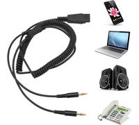 SUBZONAL-Câble Adaptateur de Casque à Déconnexion Rapide vers 3,5 Mm, Compatible avec Les Casques Plantronics QD à 3,5 Mm, pour Ordinateurs, Téléphones Portables, Ordinateurs Portables,