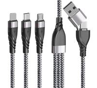SUBZONAL-Câble Chargeur Multi Embout, 1.2M 5 en 1 Universel Cable Multi Chargeur en Nylon avec Micro USB Type C Connecteur, Cable Multi USB pour Phone Android Samsung Galaxy, Huawei, Honor, OnePlus