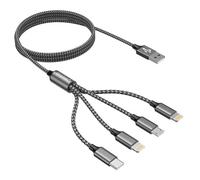 SUBZONAL-Câble Multi Chargeur,4 en 1 Câble Universel,1.2M Câble Multi USB de Chargement avec Lightning Câble USB Type C Micro Connecteur pour iPhone 12/11/XS,Samsung Galaxy S20 S10 S9,Huawei,Nokia-Gr