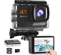 Subzonal-Caméra D'action 4k60fps Avec Écran Tactile, Caméra Sous-Marine 40 M Avec Carte Sd 64 G, Caméra De Sport Wifi Avec Zoom 8x, Stabilisation 6 Axes, Caméra De Casque Avec Télécommande 2,4 G, 2