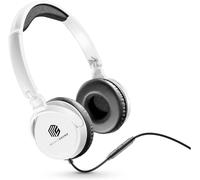 SUBZONAL-Casque Fil Basic, Casque Supra-auriculaire Bandeau Repliable avec Câble Anti-n?uds 1,2 m et Micro intégré - Connecteur Jack 3.5 mm - Couleur Blanc MUSICSOUNDFULLCW