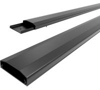 SUBZONAL-CC50573 Chemin de câbles avec adhésif autocollant ou vis en PVC de haute qualité (longueur 100cm, largeur 6cm, hauteur 2cm), noir