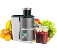 SUBZONAL-Cecotec Centrifugeuse Juice&Fresh 400 Titan White. 400 W, Vitesse 20000 tr/min, Réservoir de pulpe avec 1L, 2 Vitesses, Disque revêtu en titane noir, Bol pour le jus de 350 ml.