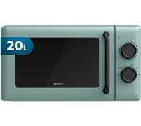 SUBZONAL-Cecotec Micro-ondes Mécanique de 20L Proclean 3010 Green. 700W, 6 Niveaux de Puissance, Mode Décongélation, Signal de Fin de Cuisson, Lampe Intérieure, Minuteur jusqu'à 30', Design en Vert
