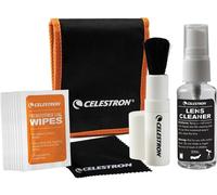 SUBZONAL-Celestron 93576 Lens Cleaning Kit - Kit de nettoyage de lentilles avec 10 lingettes, produit de nettoyage, chiffonnette et brosse rétractable dans un étui souple, noir et orange