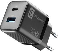 SUBZONAL-Cellularline Chargeur Secteur Multipower Micro Super Fast Charger 30 W avec 2 Ports USB-C - Équipé de la Technologie Gan - Compatible avec Smartphone, iPhone, Tablet, iPad et MacBook
