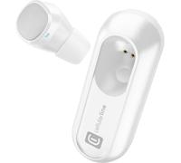SUBZONAL-cellularline Power Mini Écouteurs Casque Mono avec étui de Chargement, pour Appels et Musique, avec Microphone, Bouton Réponse, Bouton Multifonction - Blanc