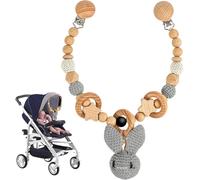 Subzonal-Chaîne De Poussette En Bois,Bébé Jouet De Poussette,Chaîne De Landau En Bois,Attache Jouet Pour Poussette,Jouet De Poussette Fille Garçon,Chaîne De Poussette Pour Bébés Et Jeunes Enfants