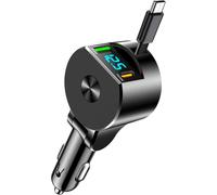 Subzonal-Chargeur Allume Cigare Usb C Rétractable, 75w 3 En1 Usb Chargeur Avec Câble, Pd 30w + Usb-A 22,5w, Chargeur Voiture Rétractable Usb C Rapide Pour I-Phone 16/15, Sam-Sung S24/S23, Hua-Wei, Ta