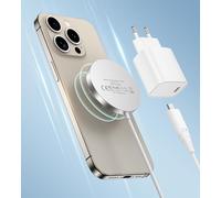 Subzonal-Chargeur Mag-Safe, Station De Charge Magnétique, Chargeur Sans Fil Inductif, Chargeur Sans Fil Compatible Avec Les Séries Iphone 15/14/13, Airpods Ultra Slim Avec Adaptateur Usb C 20 W
