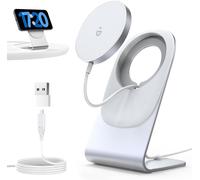 Subzonal-Chargeur Sans Fil Mag-Safe, Chargeur Inductif Avec Support En Aluminium, Chargeur À Induction Magnétique, Chargeur De Câbles Compatible Avec Iphone 15/14/13, Adaptateur Blanc Sans Fil