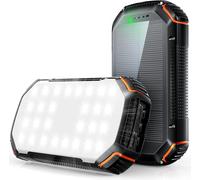 Subzonal-Chargeur Solaire Portable 56800 Mah 65 W De Grande Capacité, Chargeur De Téléphone À Charge Rapide, 5 Ports De Charge, Affichage Numérique Et Lampe De Poche Lumineuse, Pour Iphone, Tablette